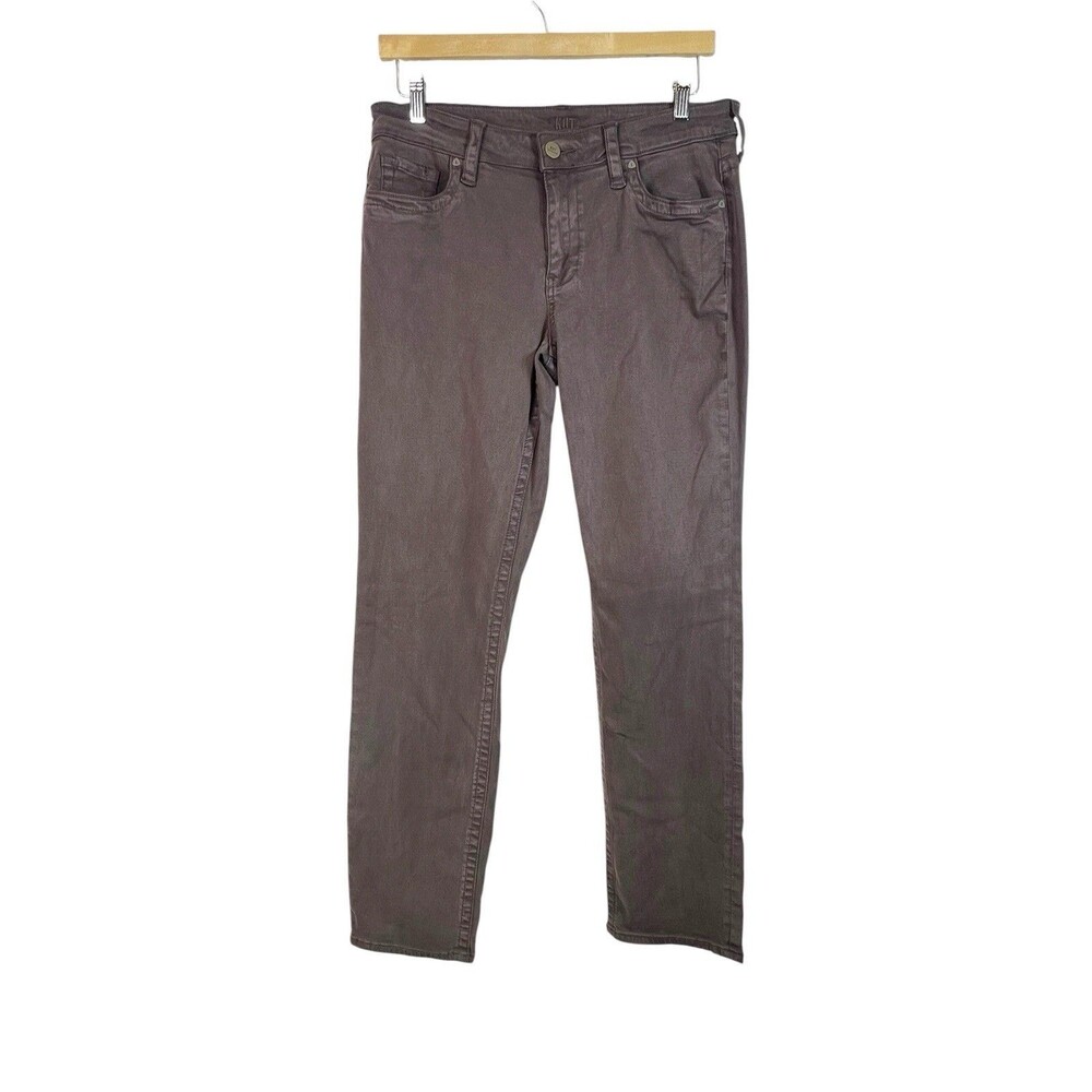KUT from the Kloth Jeans Womens 10 Brown Straight Leg Stretch Denim Pants Preppy
